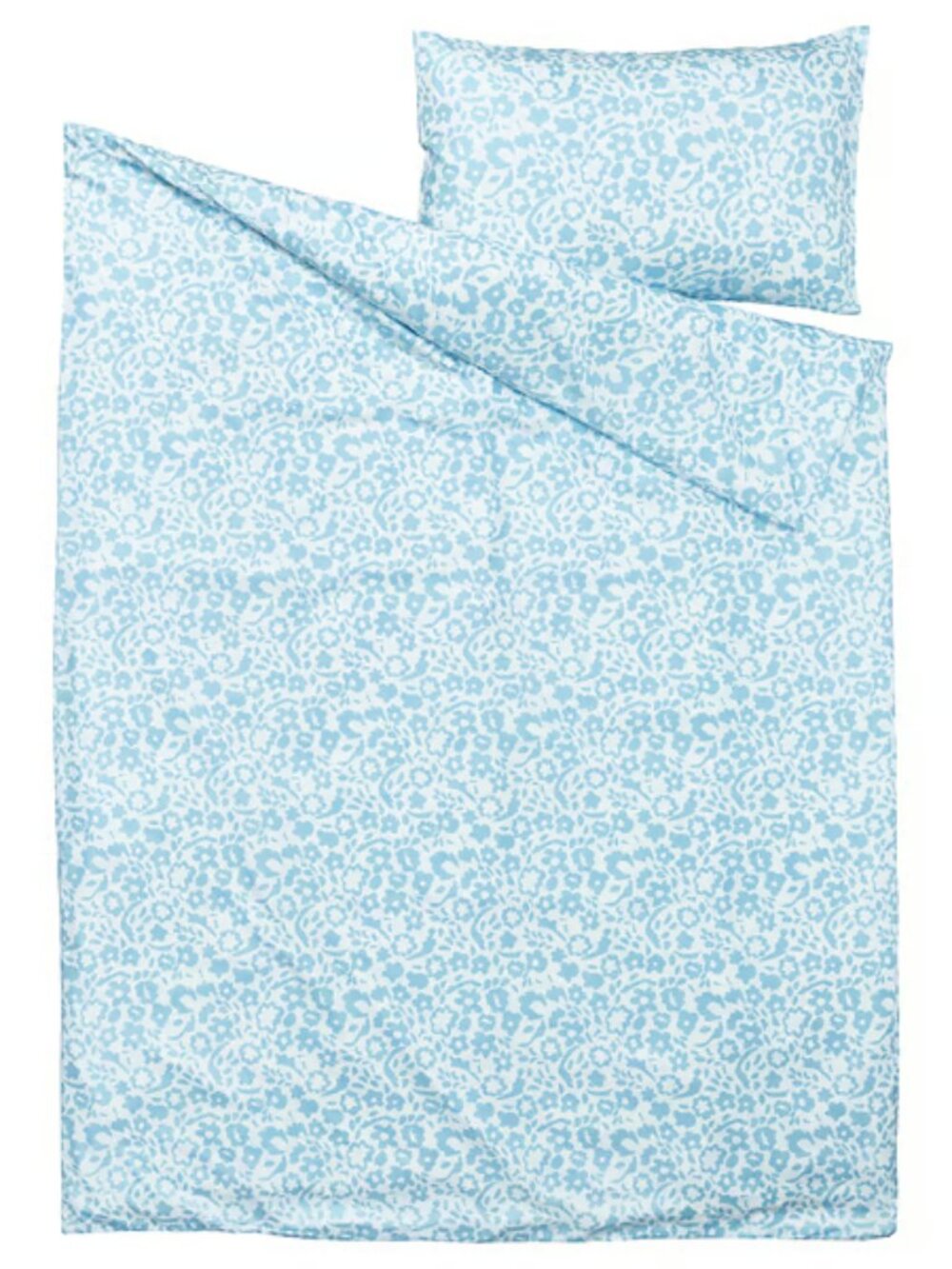 CYMBALBLOMMA Duvet Cover and Pillowcase Set, White/Blue, Twin